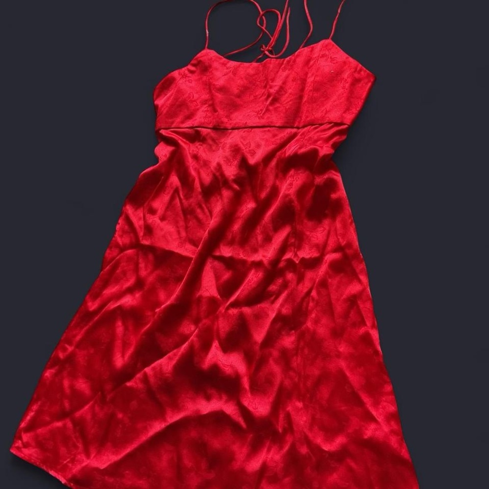 Elegant Red Satin Dress